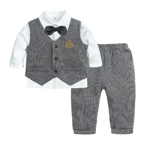 Gentleman Waist Jacket Set- Grey