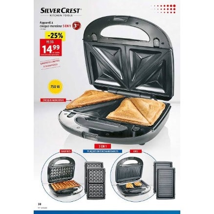 3-in-1 Multiplate Sandwich Maker, Grill And Waffle Make - 750w