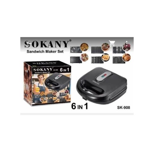 Sokany Sandwich Maker Set- 750w - 6 In 1
