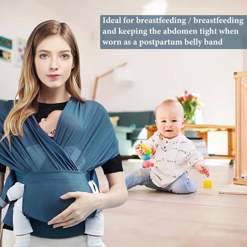 Hands-Free Baby Wrap Carrier Slings Multi-functional Lightweight Breathable All In 1 Baby Carrier Sling Wrap Babies Accessories Blue