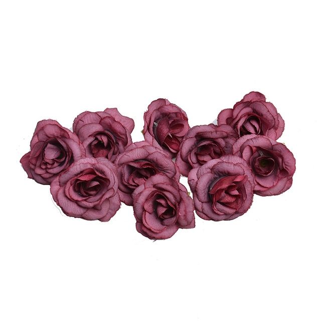 10 Sets 4cm Artificial Flower Silk Rose Flower Head For Wedding Party Home Decoration