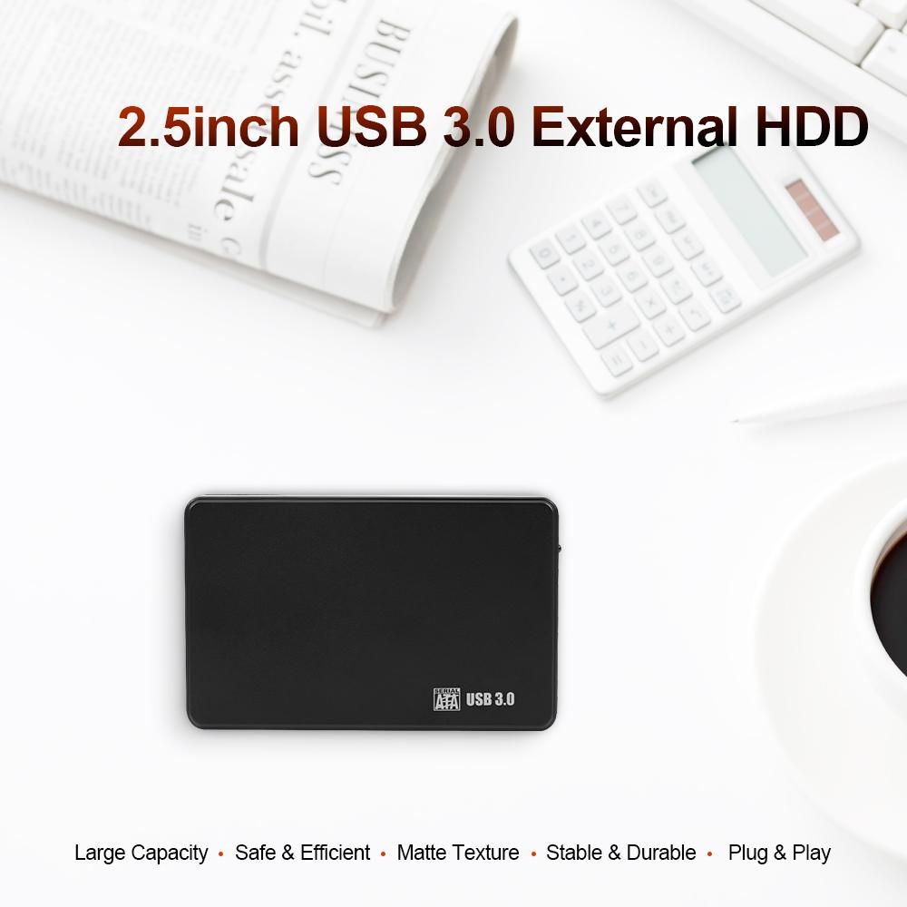2.5inch USB 3.0 Mobile HDD External Hard Drive Disk Portable HD High Speed Transfer Plug & Play (2TB)