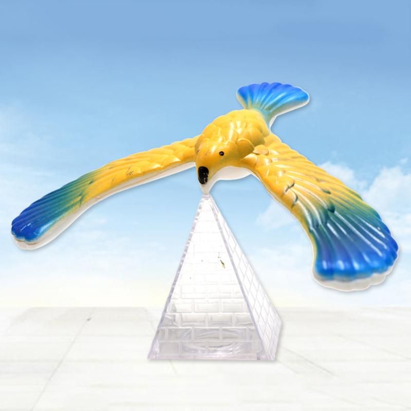 Multicolor Magic Balancing Bird Science Desk Toy Balancing Eagle Novelty Fun Children Learning Gift Kid Educational Toy with Pyramid Stand,Color cannot be specified