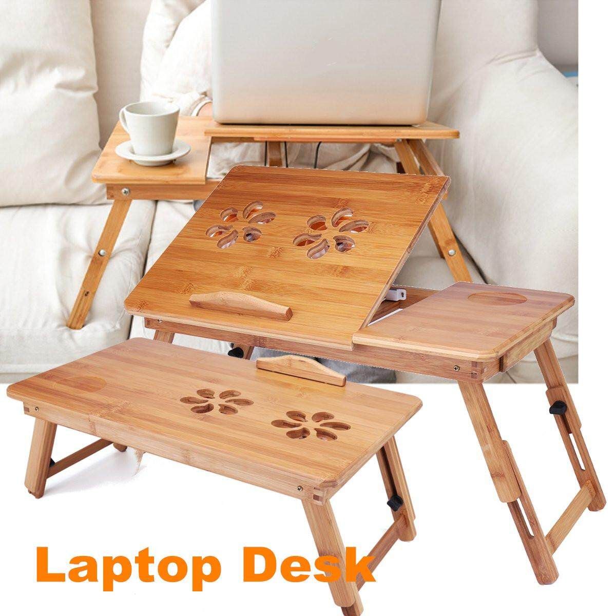 Portable Folding Laptop PC Desk Lap Bed Tray Dinner Notebooks Bamboo Table Stand # M Medium , Please