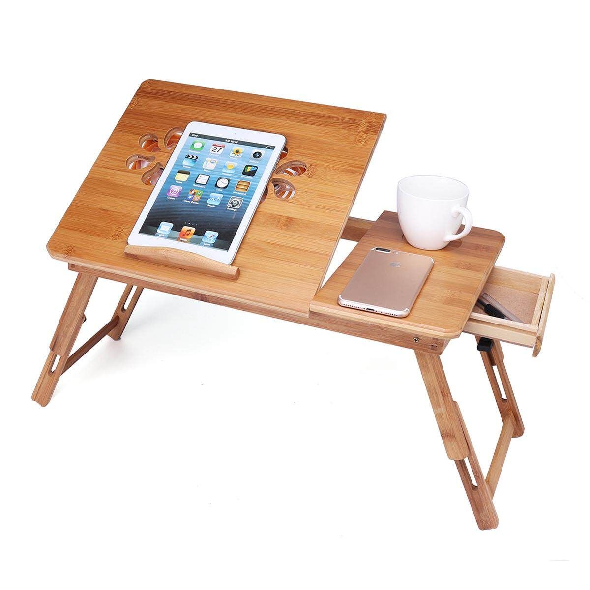 Portable Folding Laptop PC Desk Lap Bed Tray Dinner Notebooks Bamboo Table Stand # M Medium , Please