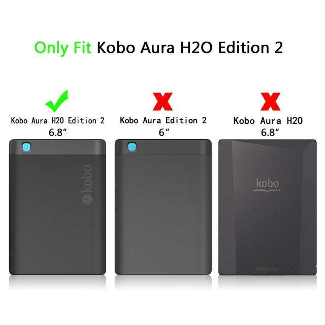 Smart Slim Magnetic Pu Leather Cover Case For Kobo 2-Black