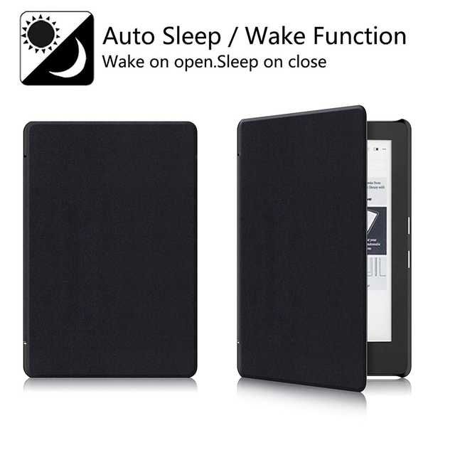 Smart Slim Magnetic Pu Leather Cover Case For Kobo 2-Black