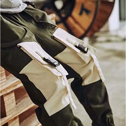 Summer Cargo Pant Joggers Patchwork - Dark Green
