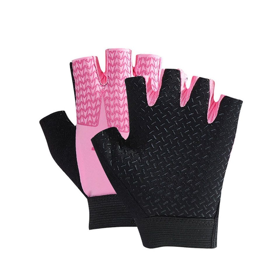 Children Half Finger Non-slip Cycling Gloves Breathable Roller Skating Boys Girls Kids Gloves Riding Equipment Child Bike Gloves-Type C PINK