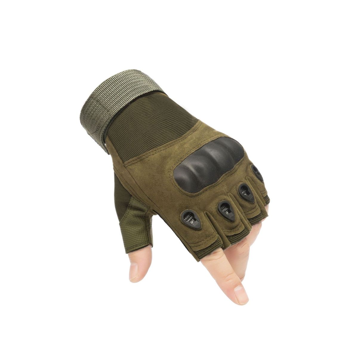 Ary Tacticaloves Paintball Airsoft Hunting Shooting Outdoor Riding Fitness Hiking Fingerless/Full Finger Gloves-Half Finger Green