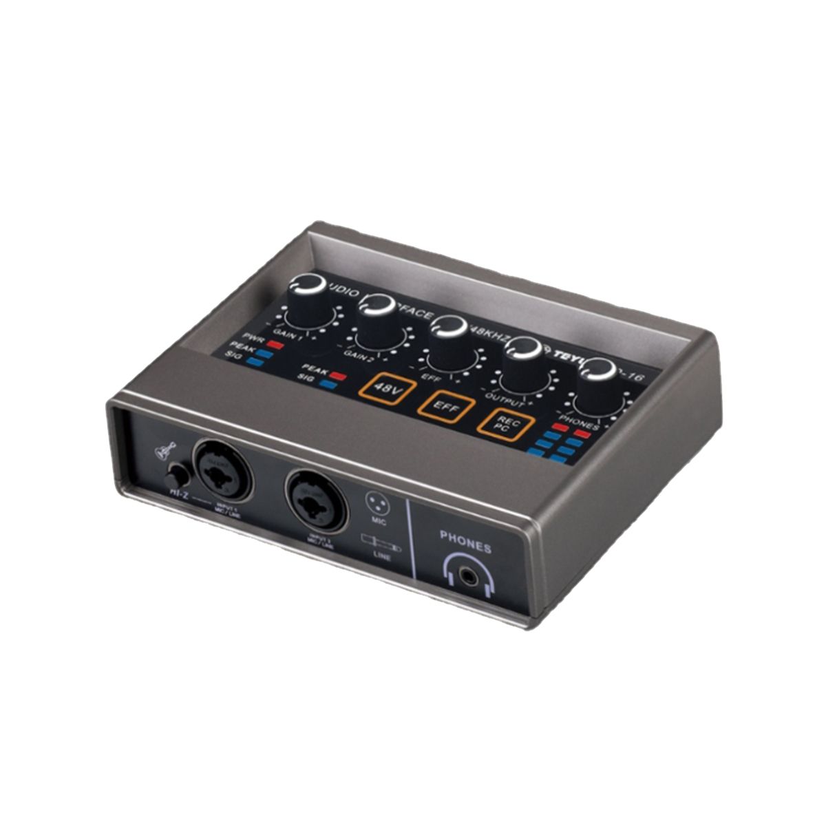 Audio Interface Sound Card 48KHz Converter Electric Guitar Live Broadcast Professional Studio for Karaoke Recording