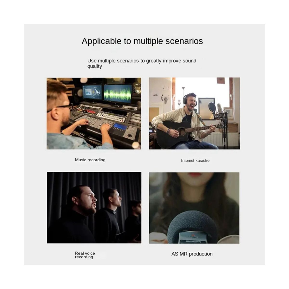 Audio Interface Sound Card 48KHz Converter Electric Guitar Live Broadcast Professional Studio for Karaoke Recording