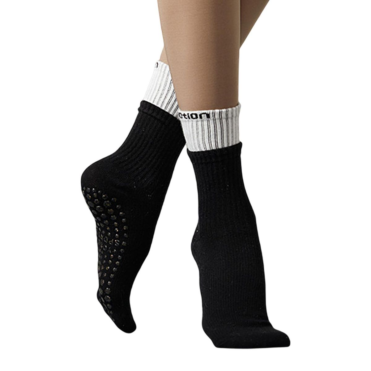 1 Pair Yoga Socks Professional Pilates Sports Stockings Black White