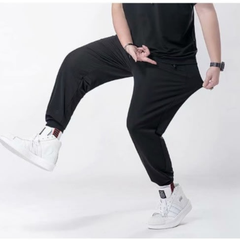 Breathable Black Casual Joggers