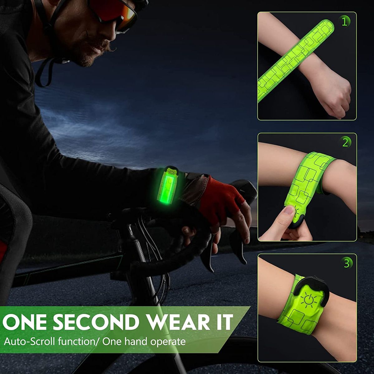 2 Pack USB Rechargeable Reflective Armbands,for