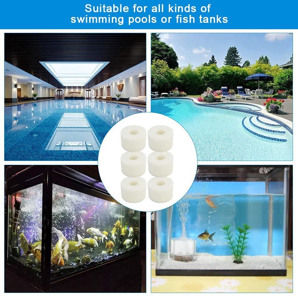 6 Pcs Swimming Pool Filter S1 Type Cartridge Sponge Hot Tub