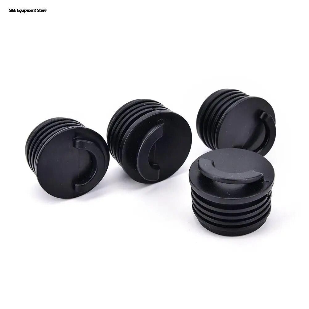 4Pcs Black Rubber Kayak Marine Boat Scupper Stopper Drain Holes Plugs Rafting