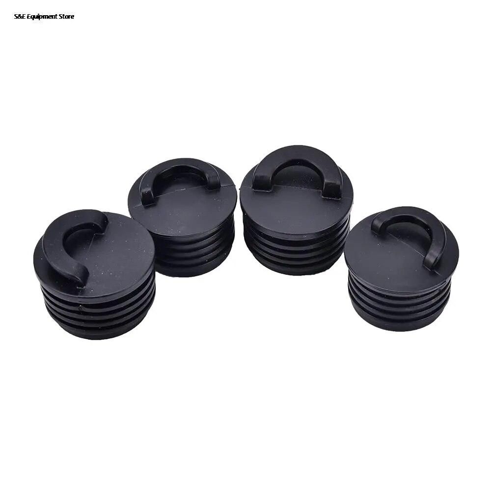 4Pcs Black Rubber Kayak Marine Boat Scupper Stopper Drain Holes Plugs Rafting