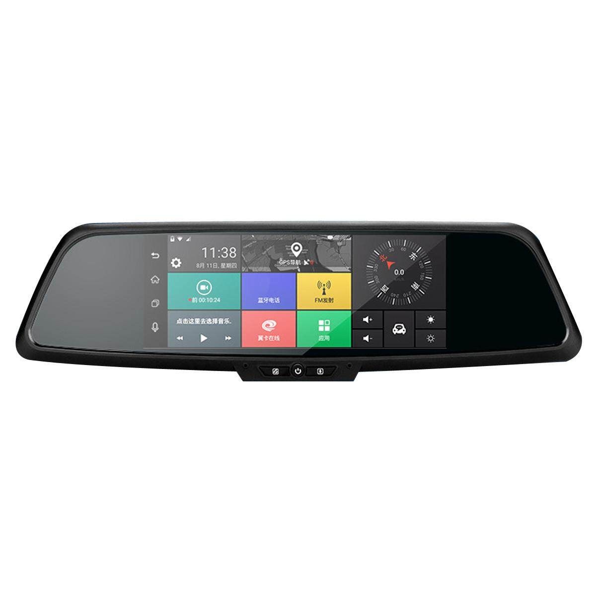 7'' 1080P Car DVR GPS Android 5.0 Dual Lens Navigation Rearview Mirror Camera
