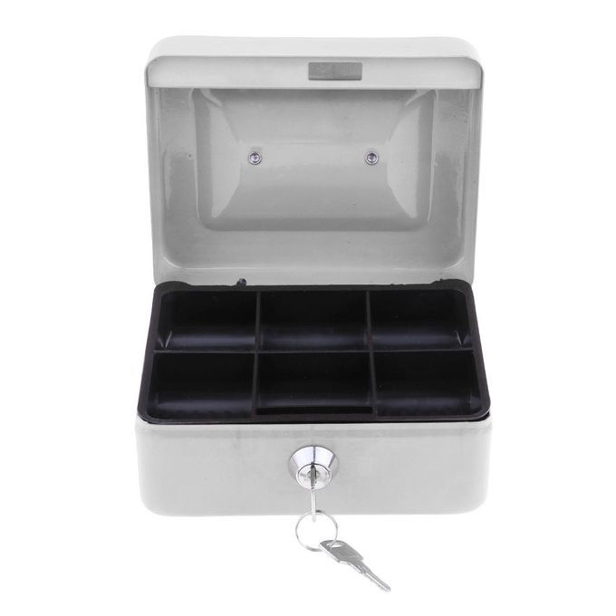 Portable Mini Money Box Coin Cash Case Holder Tray Cashier Box White