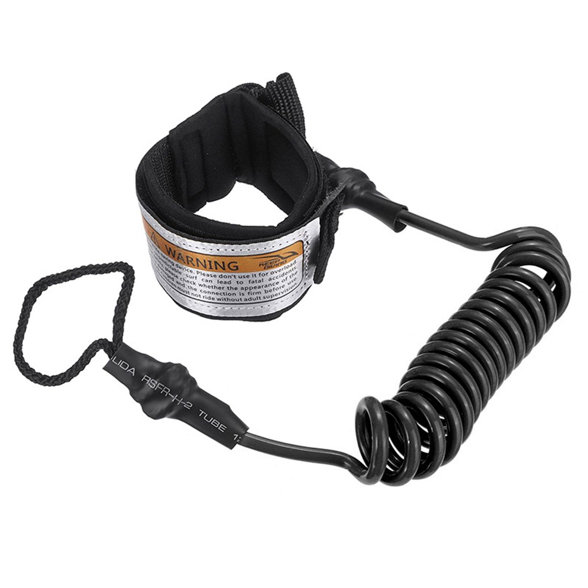 Surfing Hand Rope Coiled Premium Surf Wrist Leash Black