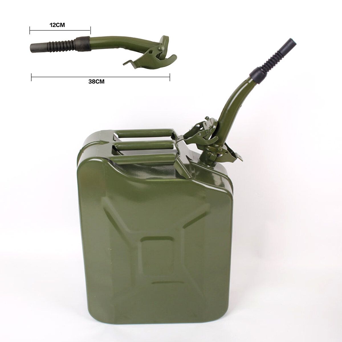 38cm Metal Jerry Can Spout Rubber Nozzle Fits Standard 5L- 20L Durable With