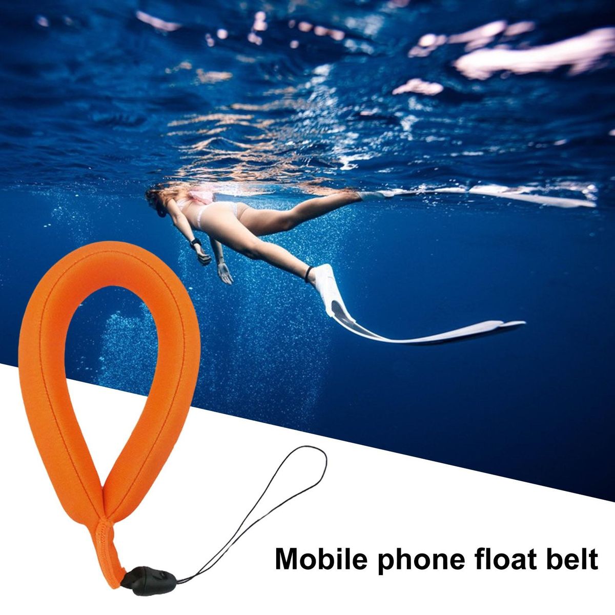 Anti-lost Device for Water Activities Waterproof Floating Wrist Strap Orange