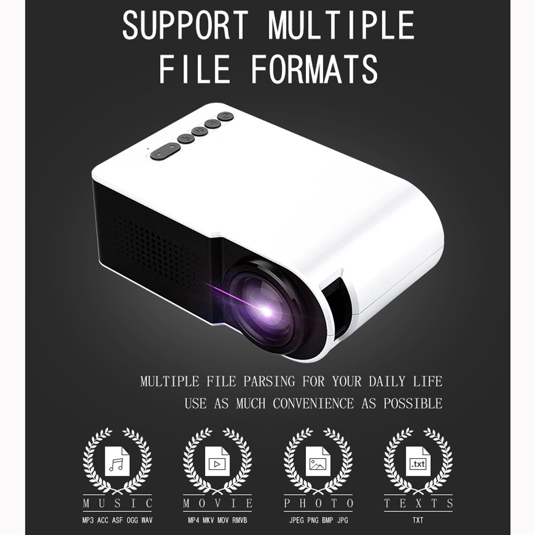 YG210 320x240 400-600LM Mini LED Projector Home Theater, Support HDMI & AV & SD & USB, General Version (Blue)