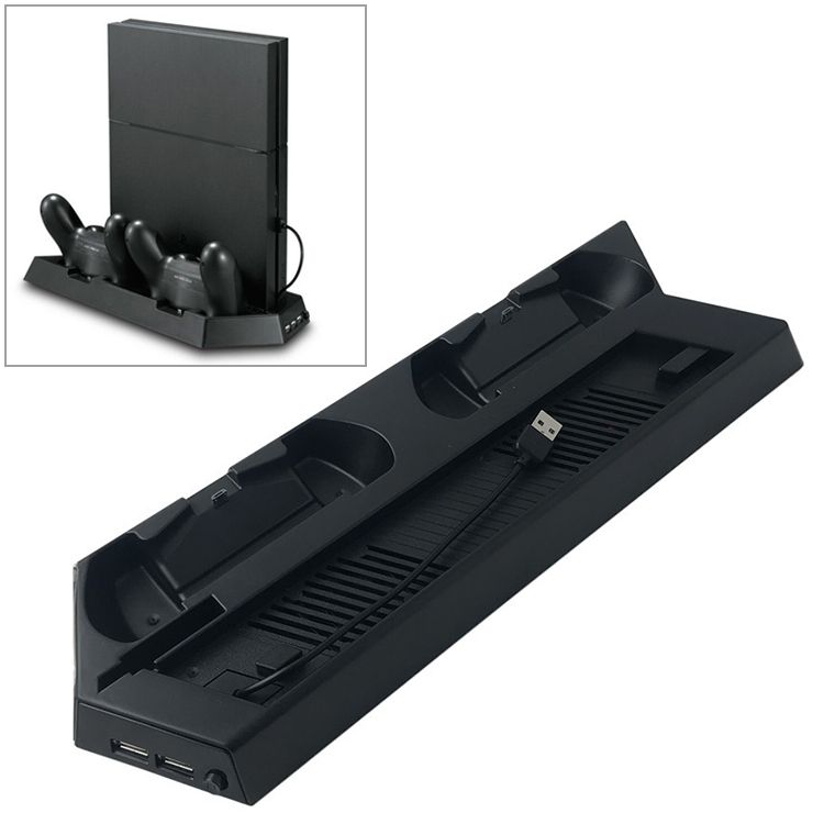 KJH PSLIM-03 Multi-function Host Bracket Cooling Fan Ultra-thin Hine Bracket Fan Charger For PS4 / SLIM Console For PS4 / SLIM Console