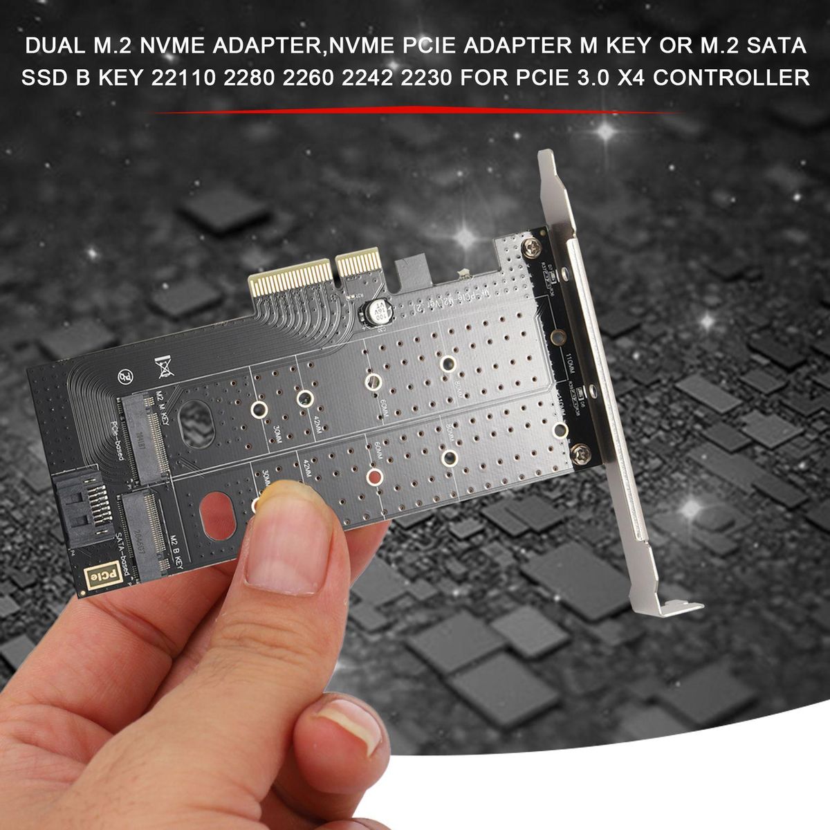 Dual M.2 NVME Adapter,NVME PCIE Adapter M Key or M.2 SATA