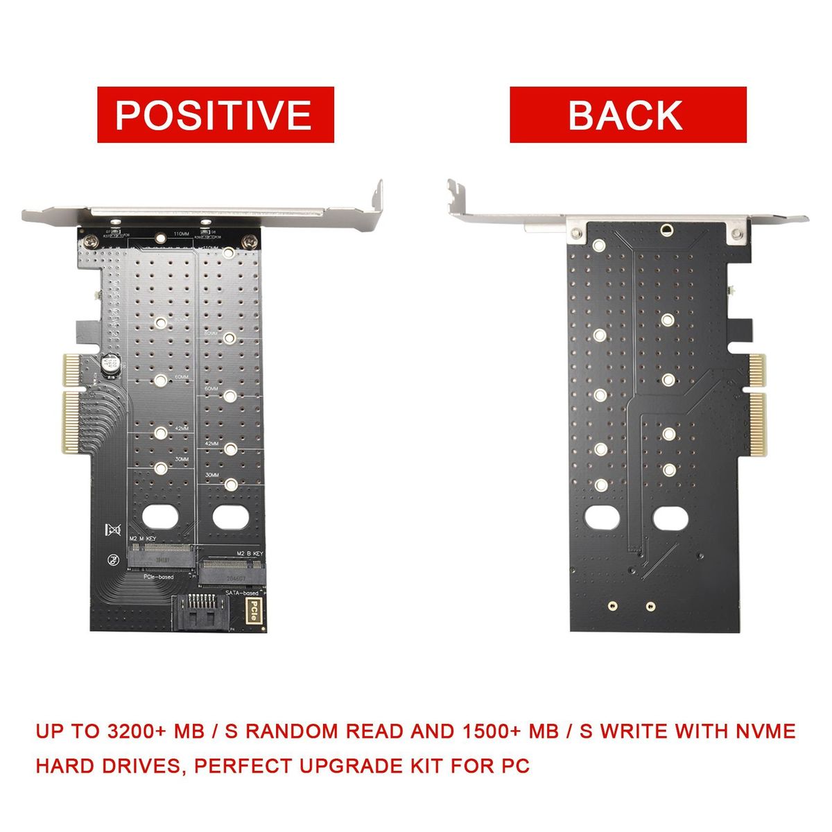 Dual M.2 NVME Adapter,NVME PCIE Adapter M Key or M.2 SATA