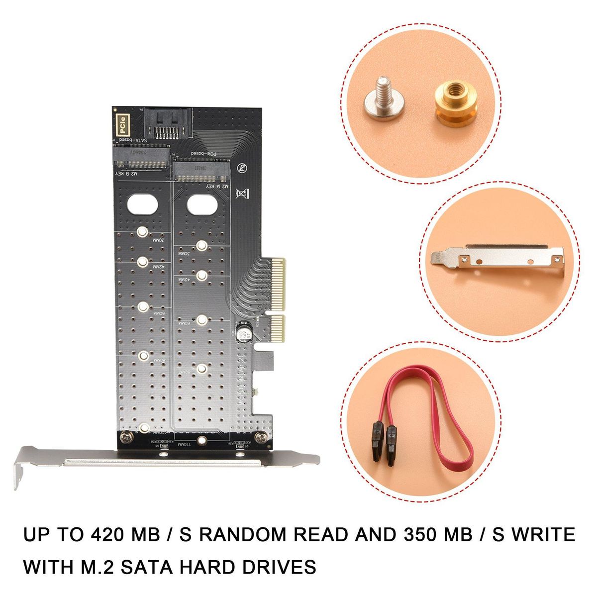 Dual M.2 NVME Adapter,NVME PCIE Adapter M Key or M.2 SATA