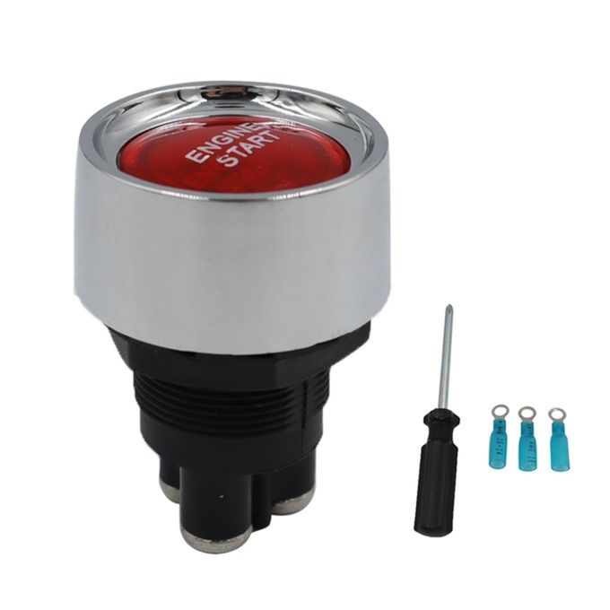 Start Engine Button 12/24V LED Light Light Switch Push Start Red