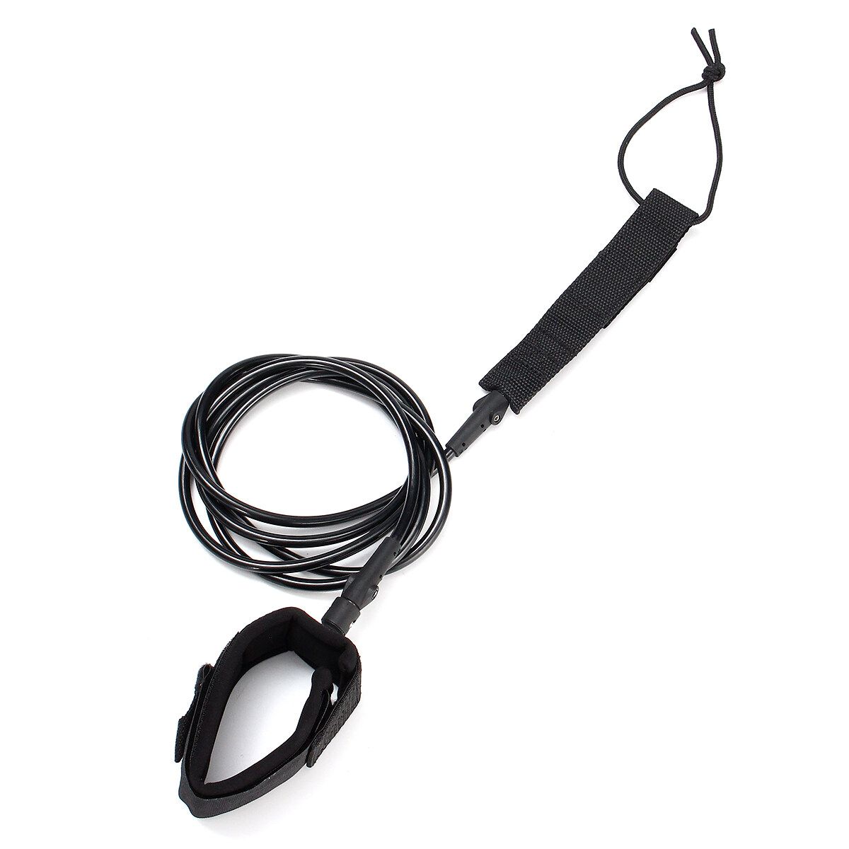 TPU 7mm 7ft Surfboard Leash Surfing Board Leash String Leg Rope Cord W/ Neoprene Ankle Cuff + Swivel Joints