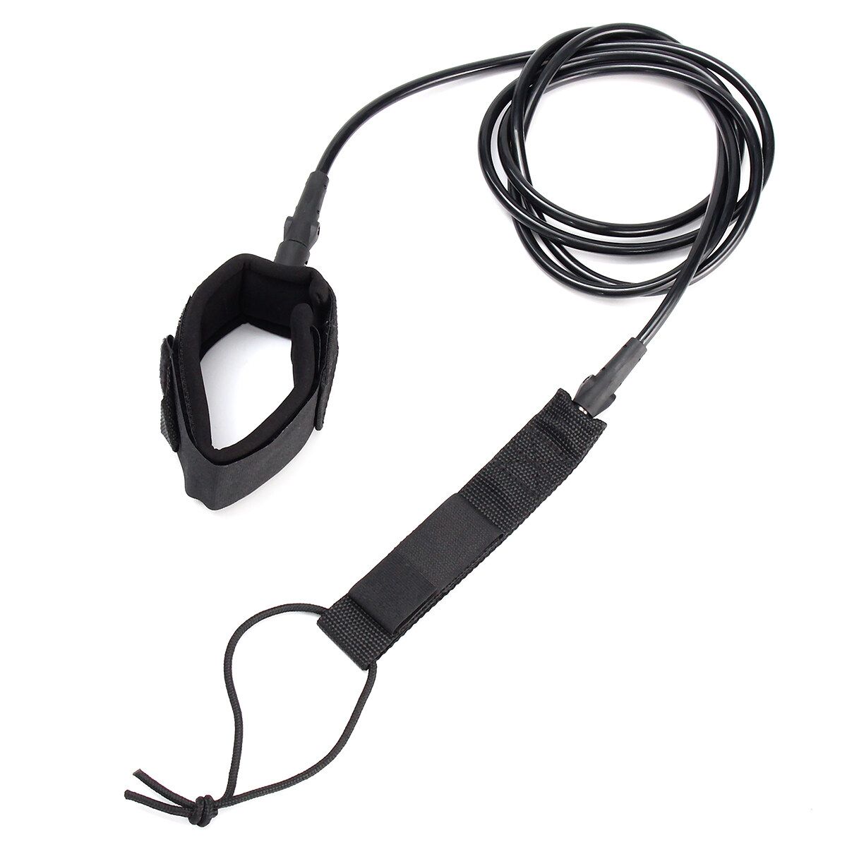 TPU 7mm 7ft Surfboard Leash Surfing Board Leash String Leg Rope Cord W/ Neoprene Ankle Cuff + Swivel Joints