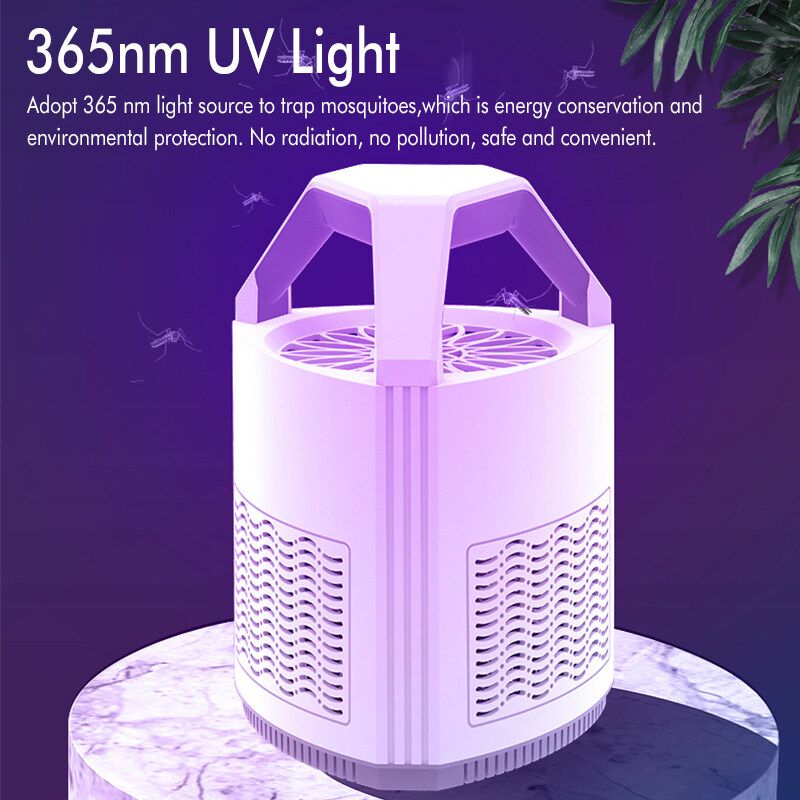 360 Degree Large Range Mute UV Photocatalyst Electric Mosquito Killer Lamp USB Powered Insect Pest Trap Bug Repellent LED Lamp For Home Office Pest Control White