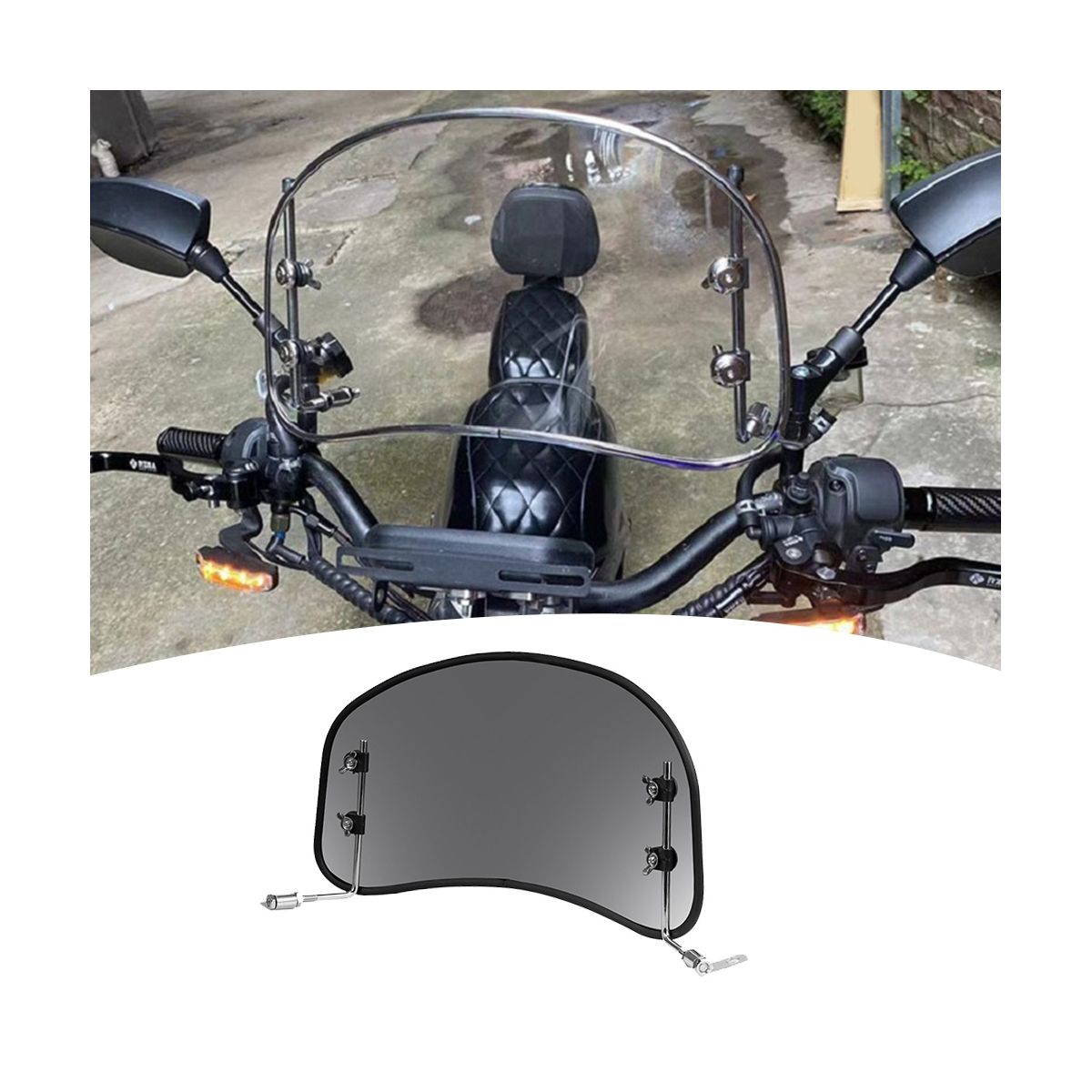 General Motorcycle Retro Modified Oval Gray Windshield Suitable for New Continent S07 Electric Car