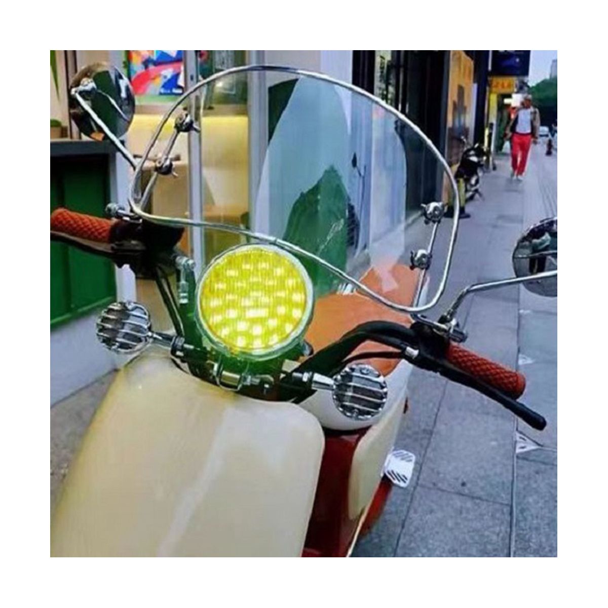 General Motorcycle Retro Modified Oval Gray Windshield Suitable for New Continent S07 Electric Car