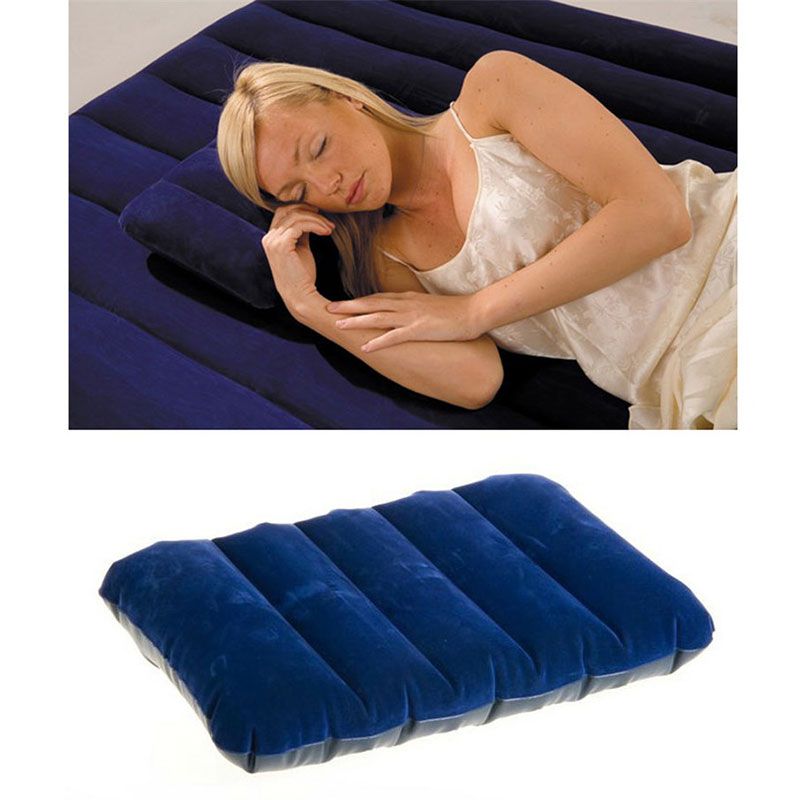 46x30cm Portable Inflatable Pillows Mat Thicken Solid Color