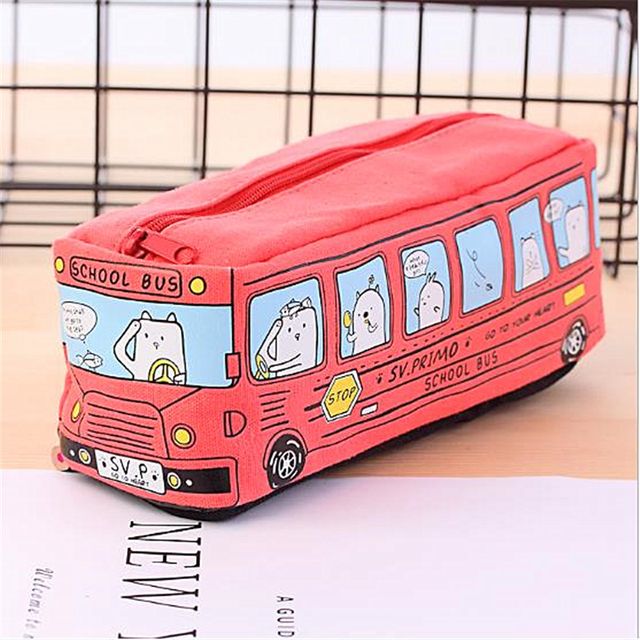 Kawaii Cats School Bus Pencil Bag Cute Stationery