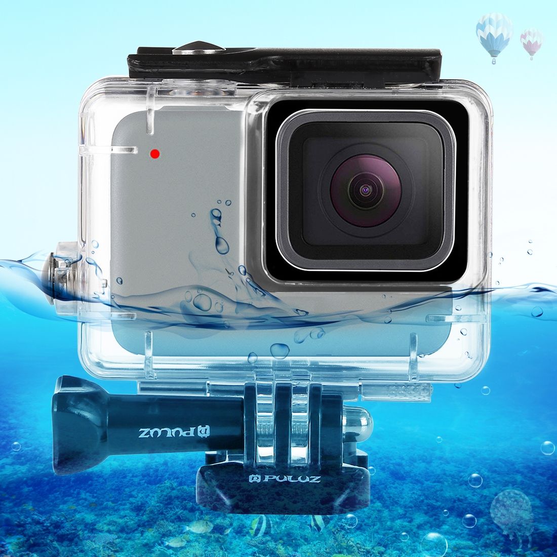 PULUZ 45m Underwater Waterproof Housing Diving Case For GoPro HERO7 Silver / HERO7 White, With Buckle Basic Mount & Screw(Transparent)