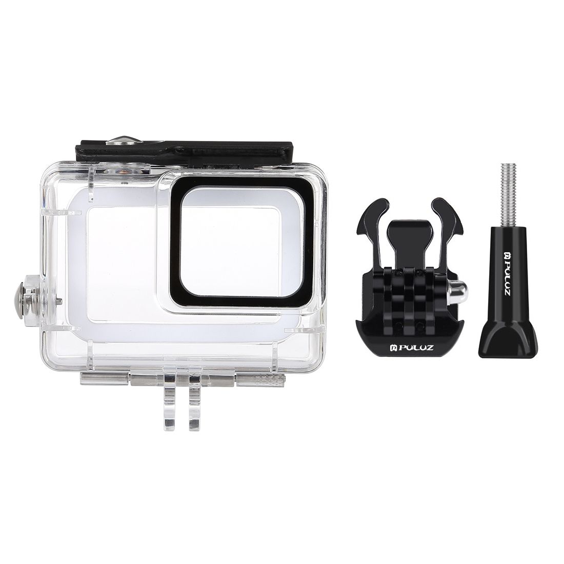 PULUZ 45m Underwater Waterproof Housing Diving Case For GoPro HERO7 Silver / HERO7 White, With Buckle Basic Mount & Screw(Transparent)