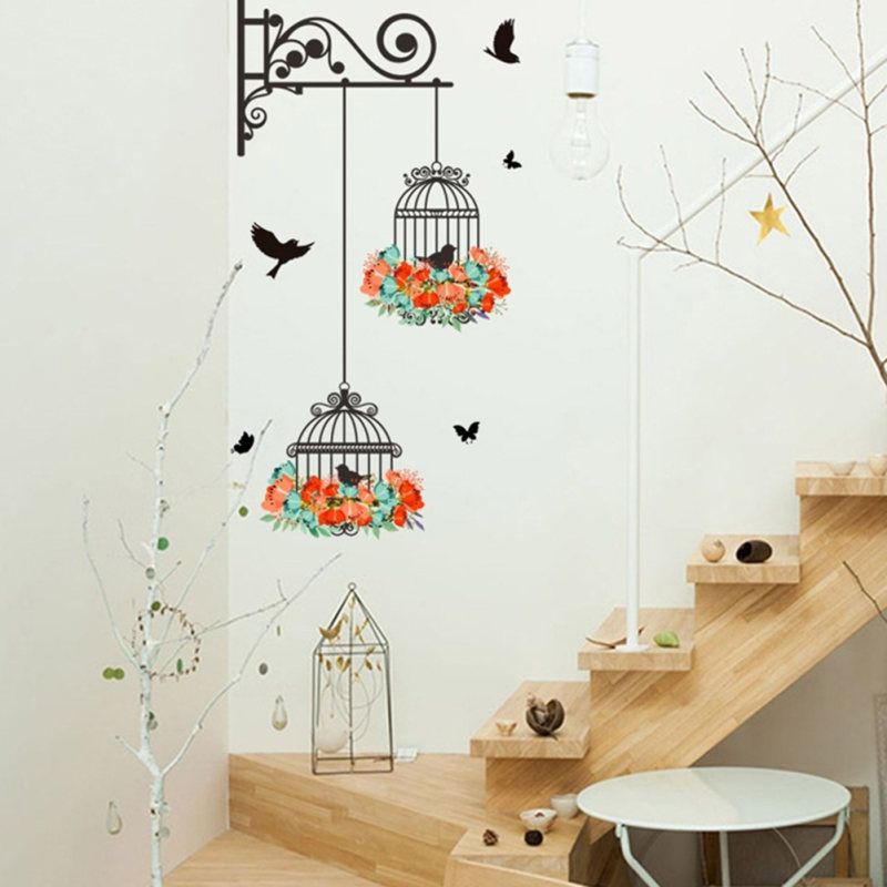 Birdcage Kids Room Bedroom Living Room Wall Sticker DIY Art-