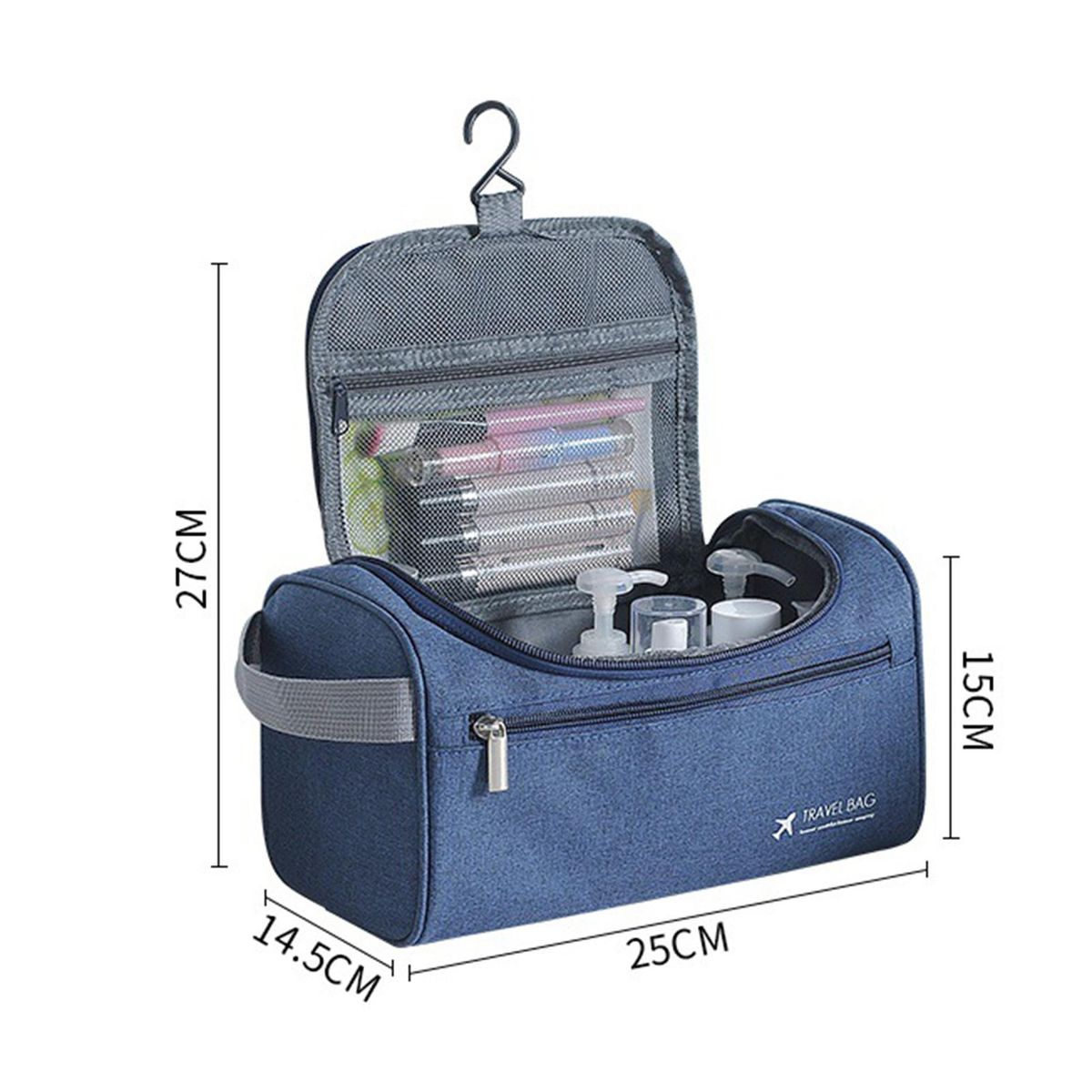 Wash Pouch Men Travel Hanging Wash Pouch Navy Blue