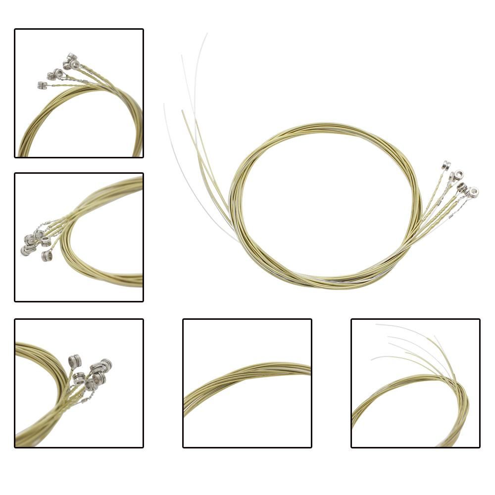 Acoustic Folk Guitar Strings Replacement Full Set 6pcs(.011-.052) Steel Core Copper Alloy Wound with End Ball Medium Tension