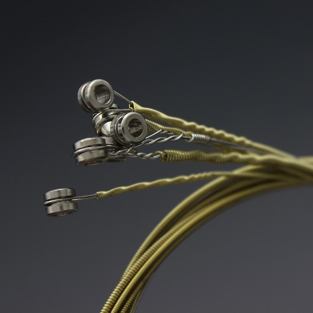 Acoustic Folk Guitar Strings Replacement Full Set 6pcs(.011-.052) Steel Core Copper Alloy Wound with End Ball Medium Tension