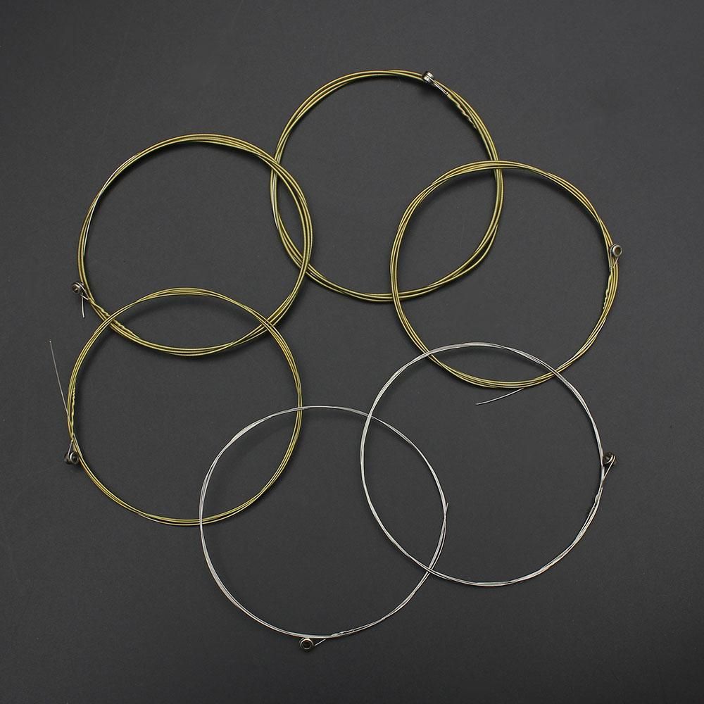 Acoustic Folk Guitar Strings Replacement Full Set 6pcs(.011-.052) Steel Core Copper Alloy Wound with End Ball Medium Tension