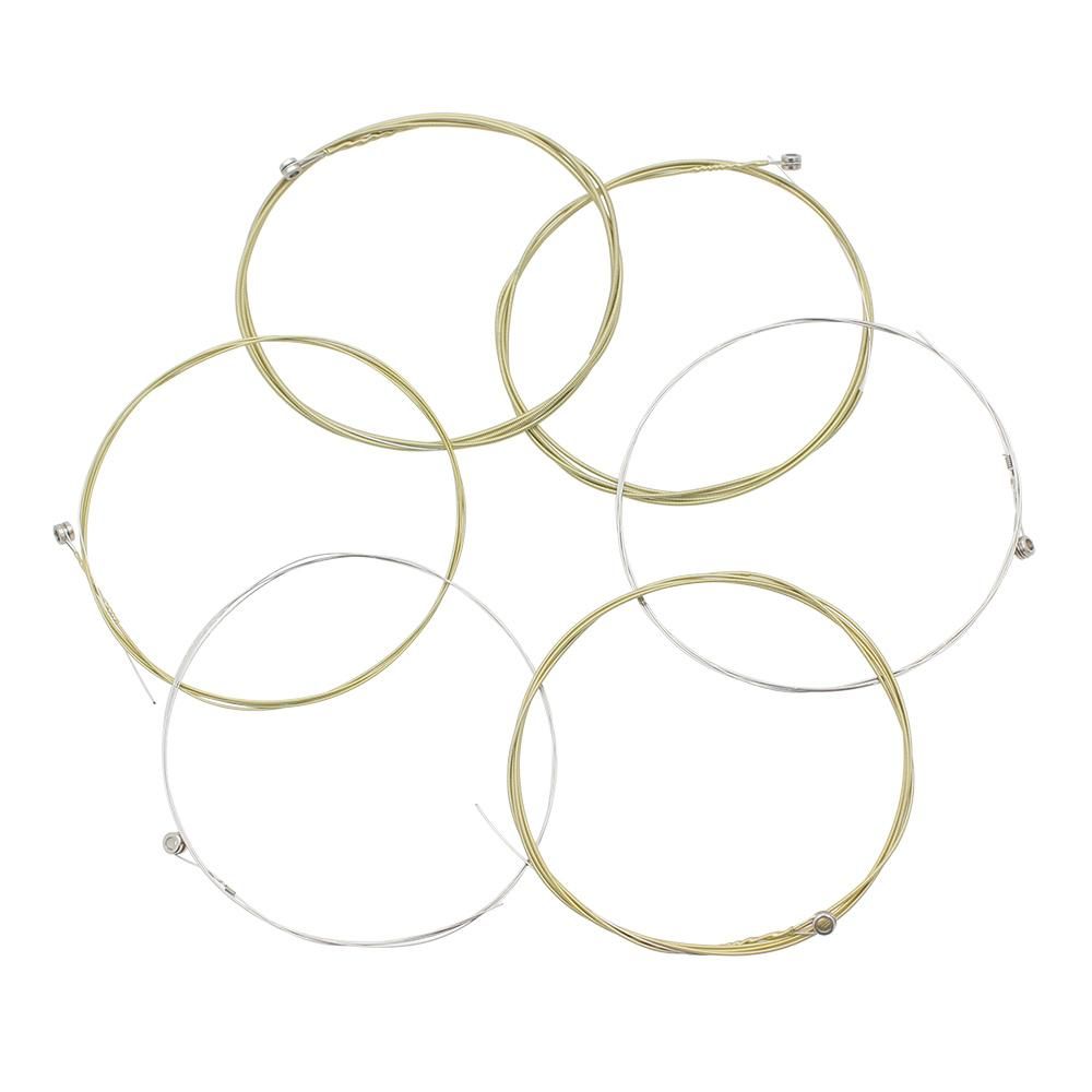 Acoustic Folk Guitar Strings Replacement Full Set 6pcs(.011-.052) Steel Core Copper Alloy Wound with End Ball Medium Tension