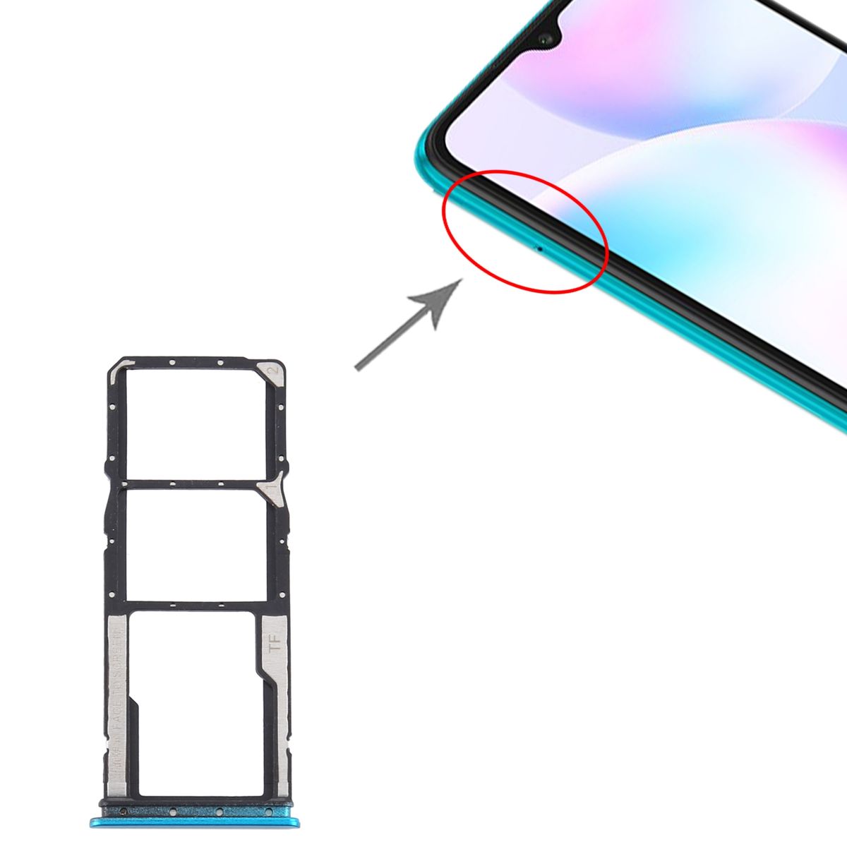SIM Card Tray + Micro SD Card Tray For Xiaomi Redmi 9A