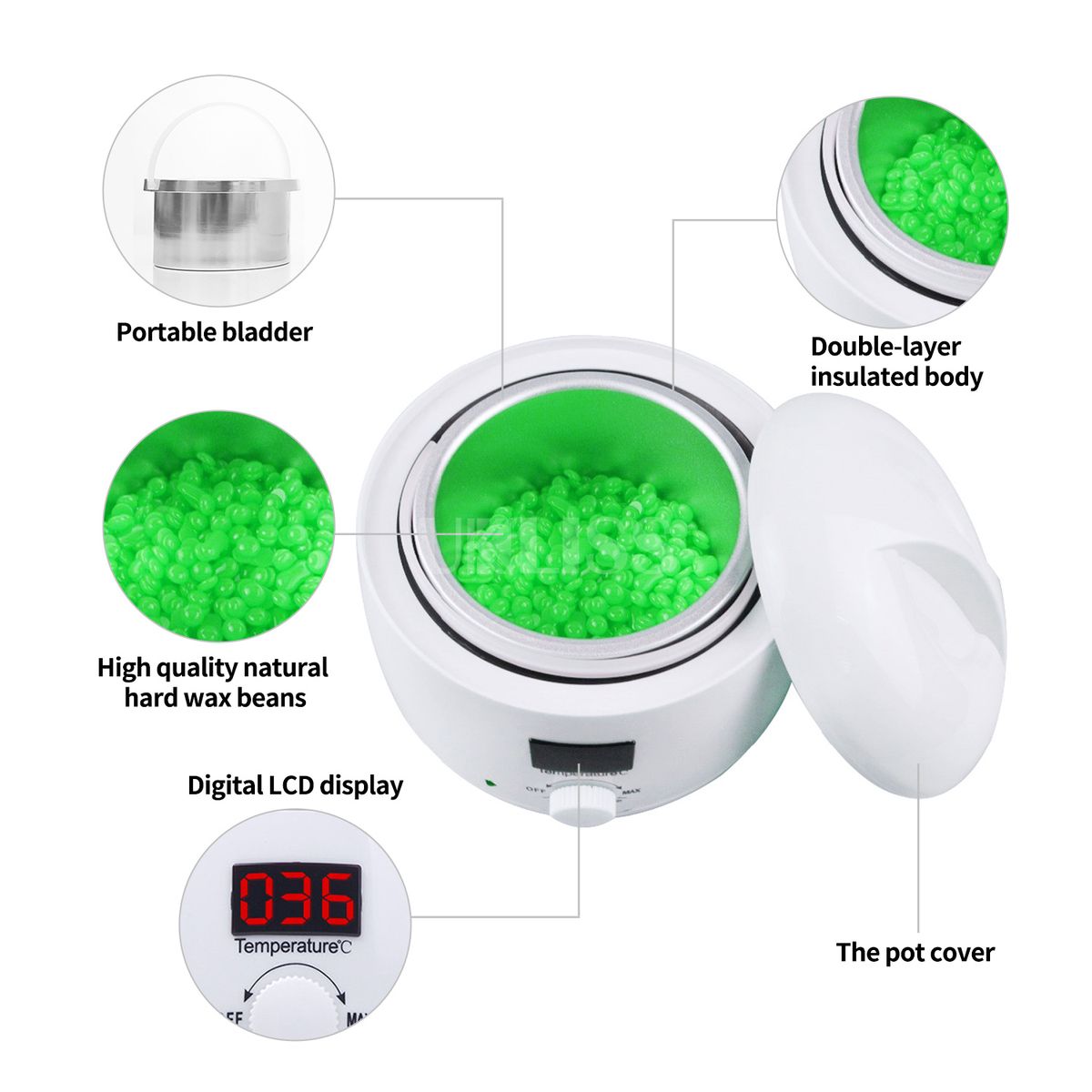 Wax Heater Chauffe Cire Hair Removal Machine Epilator